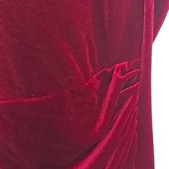Vince Camuto Red Burgundy Velvet Halter Sleeveless Over Knee Dress 18 XXL # - Picture 12 of 13